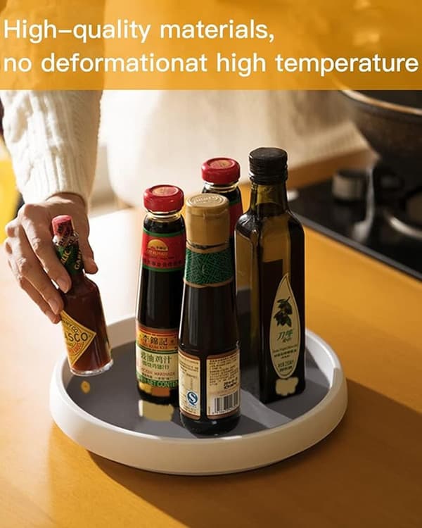 2-pack Refrigerator Organizer, 25 cm Rotating Plate Refrigerator, Kitchen Organizer, Rotating Spice Rack