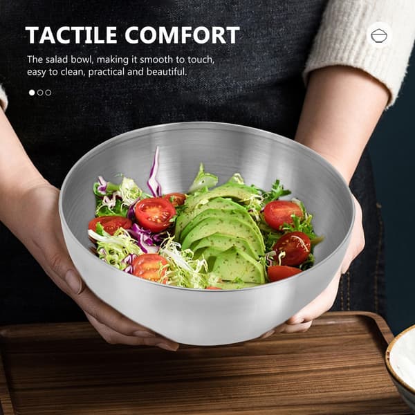 Salatskål i rustfrit stål 5,91 tommer Multifunktionel frugtopbevaringsbeholder Blandeskål til køkkenforberedelse, snacks og dessertservering