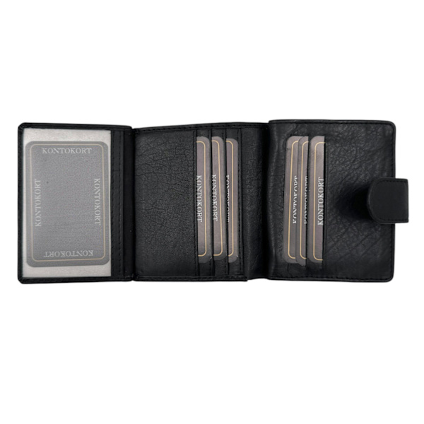 Leather Wallet Black Black Svart one size