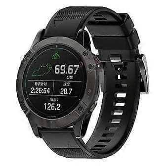 22mm Quick Release Soft Silicone Smart Watch Band Replacement Compatible Garmin Fenix 7x 6x 6 5x Plus (Black)