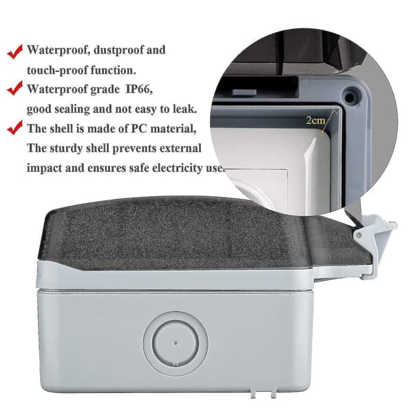 Waterproof Outdoor Switch, Wall Socket, Switch Socket IP66, for Garden and Commercial Applications
