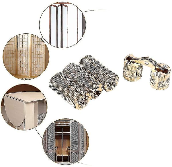 2 kpl/pakkaus Messinkiset piilotetut saranat Näkymätön tynnyrisarana DIY-koruihin 12mm Yo