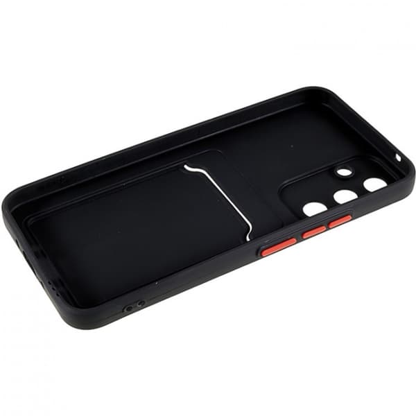 Samsung Galaxy S25 Case with Card Holder & Stand [JUN] BLACK SVART