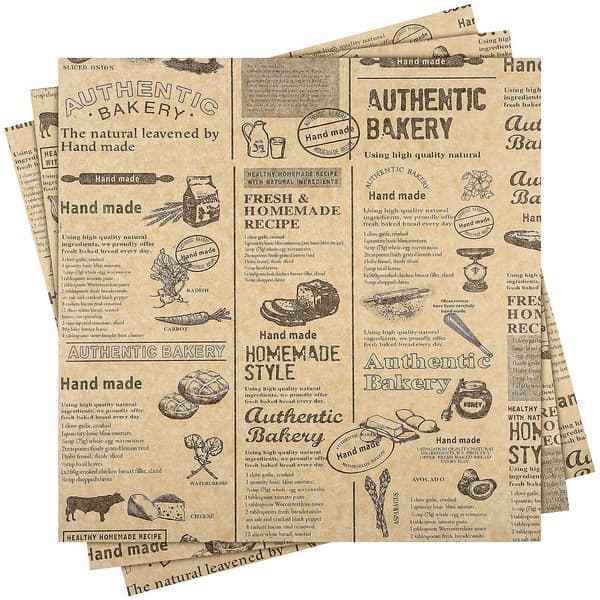 50 ark brunt hantverkspapper, omslagspapper, bakpapper, luftfritös matomslagspapper, delikatesspapper dekorativt matpapper