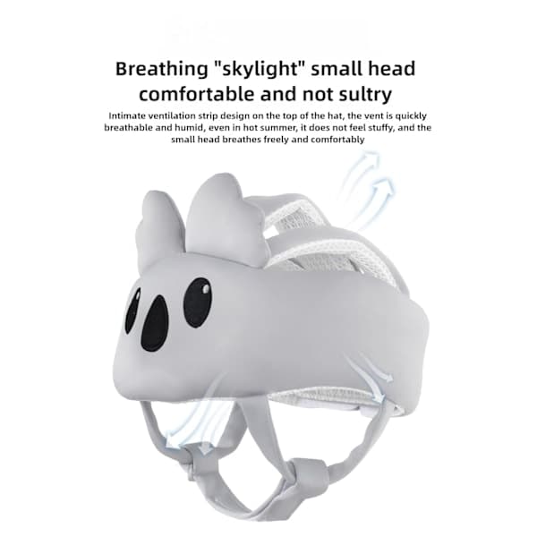 Baby Head Protection Hat for Crawling & Walking - Soft and Breathable Design with Adjustable Strap, 360° Shock Protection for 8-18 Months Grey grey