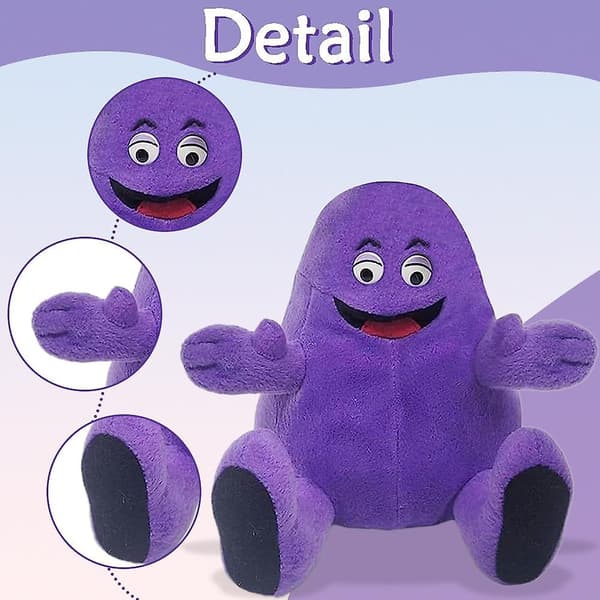Grimace Shake Gul Hat Plysjlegetøj Plysdyr Legetøjsdukke