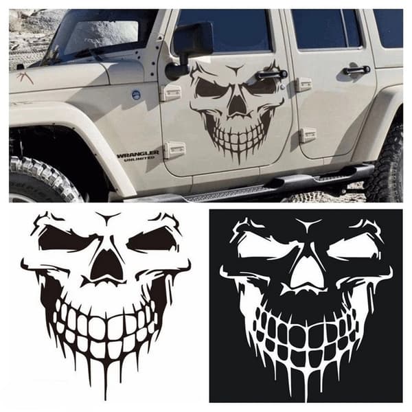 Yh-skull klistremerker og dekaler for bilvinduer, reflekterende