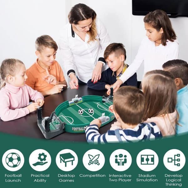 Mini Table Football Game, Interactive Game with 10 Balls, Table Football Toy, Suitable for Adults.