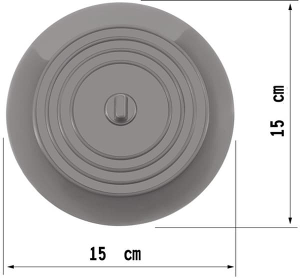Avloppsplugg - 3 stycken - 15 cm diameter - Vit, Grå & Svart - Avloppsplugg - Universal diskbänksplugg