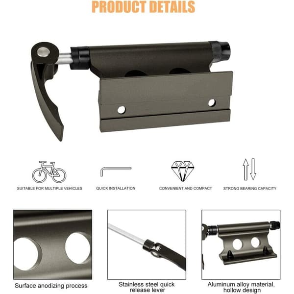 Quick Release Bicycle Fork Mount, Aluminum Alloy, Bike Front Fork Holder for Truck Trailer