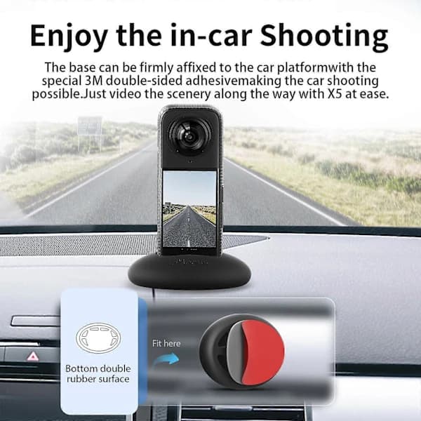 For Insta360 X5 / X4 aMagisn Silikonbase Skrivebordsstativ Bil Dashbordholder