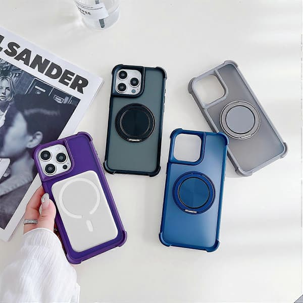 Etui kompatibelt med iPhone 15 Pro, kompatibelt med MagSafe CD Vein-stativ, TPU+PC-etui[LD]