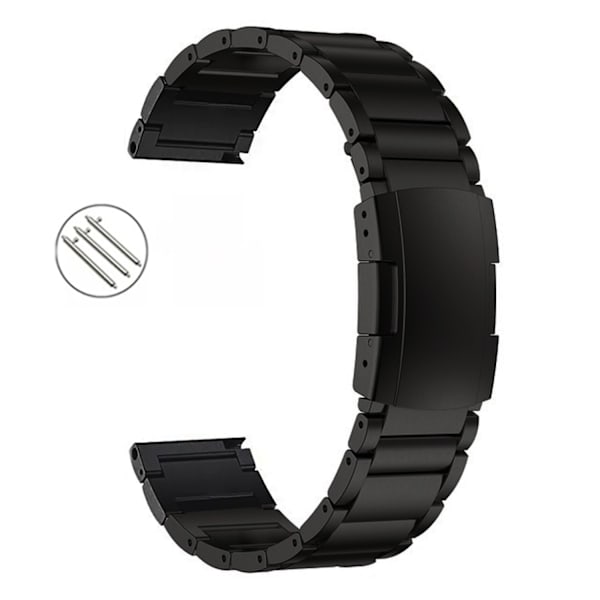 Titan urrem - 19,6 mm Sort Silver