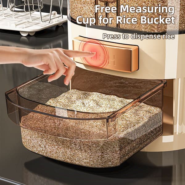 Grain Dispenser 6 kg Rice Container with Lid Moisture-proof Transparent Bucket Airtight Storage Box for Grains