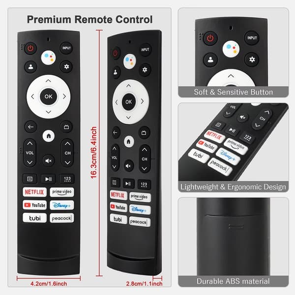 Erstatningsfjernkontroll for Hisense TV ERF3M90H ERF3A90 ERF3H90H ERF3L90H
