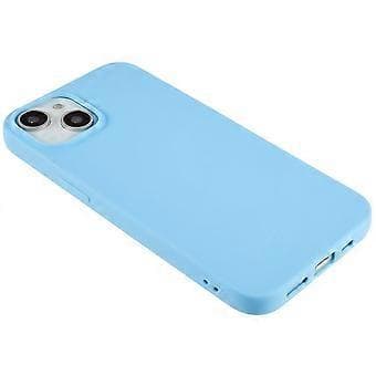 Compatible with iPhone 14 Smooth Matte Soft TPU Case Shockproof Absorbing Flexible Phone Cover (Light Blue)