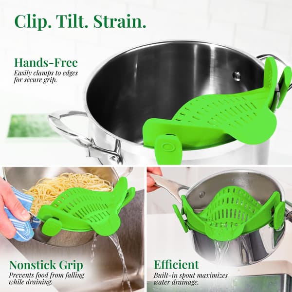 2-piece Heat-Resistant Colander Set for Vegetables and Pasta BPA-Free Space-Saving Kitchen Utensil Grey