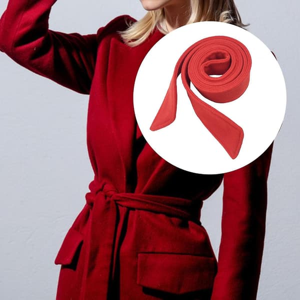 Uldfrakke til kvinder med bælte, alsidig bindestil, langt trenchcoat-bælte [JUN] 180cmx5cm rød 180cmx5cm red