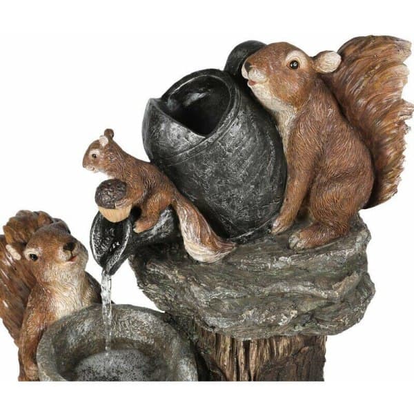 Hagedyrstatue Solfontene LED-lys Hagekunst Dekor Utendørs Hageskulptur (A)