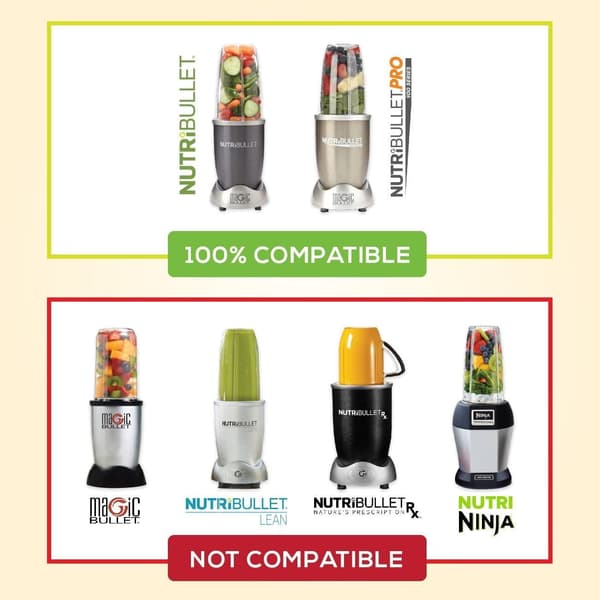 Replacement Parts for NutriBullet Pro 900w/ 600w Blender - 2-Pack Tall Cups