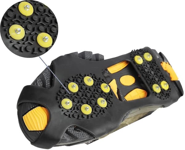 10-dubbar Universal Ice No Slip Snow Shoe Spikes Grips Cleats -