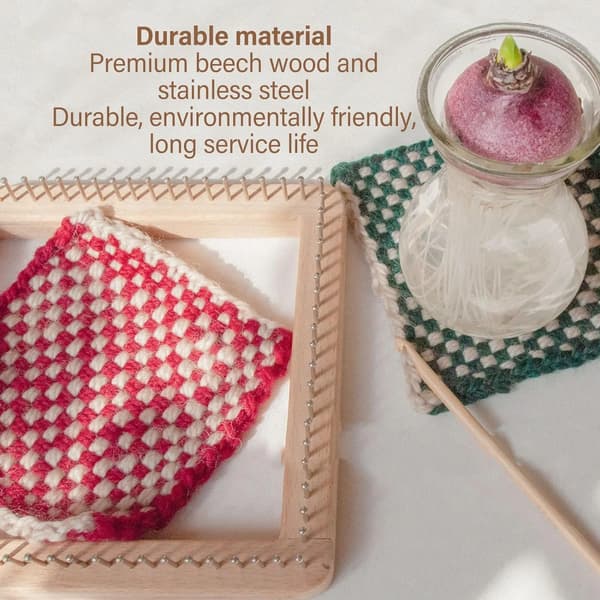 Wooden Knitting Loom for Chunky Yarn, Square DIY Handicraft Tool for Blankets, Hats, Scarves, Socks, and Sweaters 30*30cm 30*30cm
