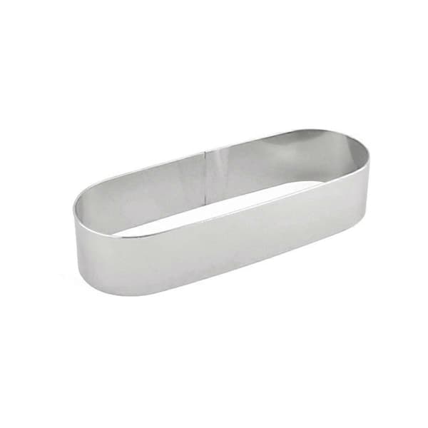 Mousseform i rustfritt stål, lang oval tiramisu bakeform, mini kakeformer for kaker, paier, desserter