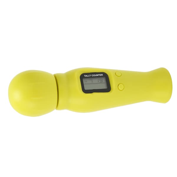 Digital Counter with LED Backlight, Reset Function, Compass Function, Time Display, Digital Tasbih for Meditation and Relaxation, Yellow