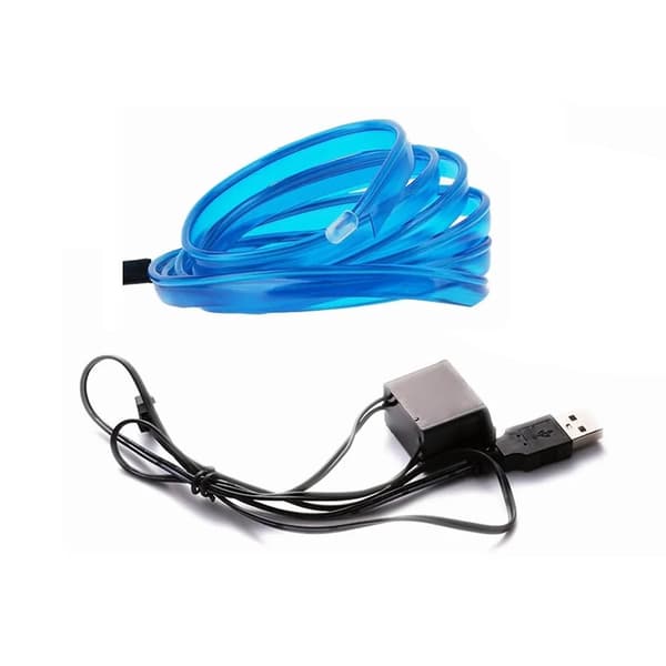 10ft LED Strip for Car Interior, Flexible with USB Cable, Cool Unique Universal Neon Atmosphere Lamp, Blue