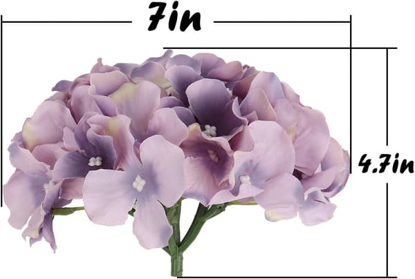 Et sett med 10 kunstige broderte kuleblomsthoder i silke med co