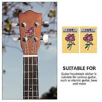 2 st Gitarr Blomsterdekaler Huvuddekal Gitarr Dekorativ Dekal Gitarrdekaler