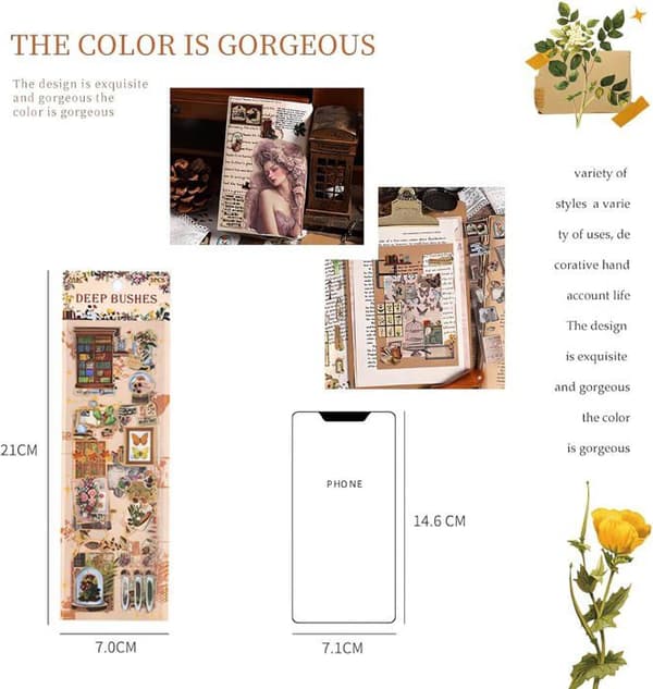 240 stk/12 ark scrapbooking-klistremerker for DIY-dagbøker