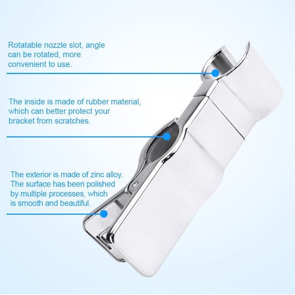 Justerbar brusehovedholder, 45° rotation universal 20-25 mm brusehovedholder erstatning til badeværelse bruseglide stang