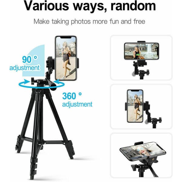 Smartphone Tripod, iPhone Tripod 42 inch 106 cm Lightweight Aluminum, Smartphone Camera Tripod (Black)