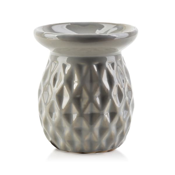 Duftende keramisk aromalampe 6,8x6,8x8 cm - Grå