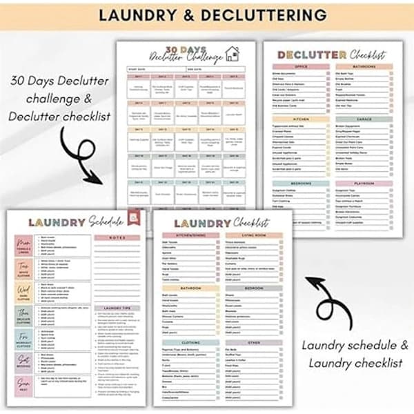 ADHD Cleaning Planner, Editable Daily Weekly Monthly and Yearly Home Cleaning Checklist, Household Organization Tool, 1 pc