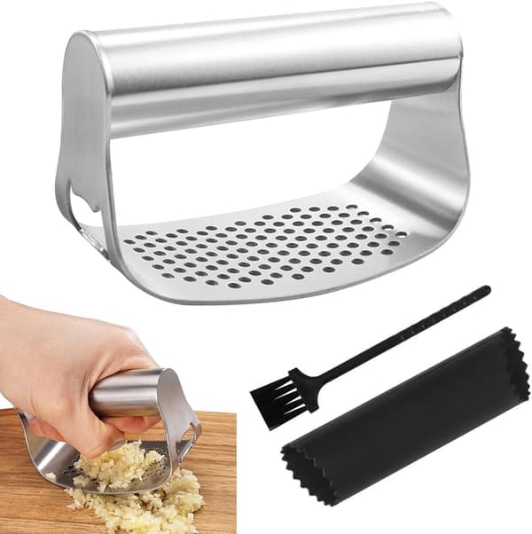Hvitløkspresse i rustfritt stål – Ergonomisk, effektiv og holdbar svart Svart one size