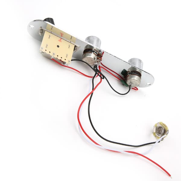 Forkromet Metal 3-vejs Switch Forbundet Kontrolplade Tele Guitar Reservedele