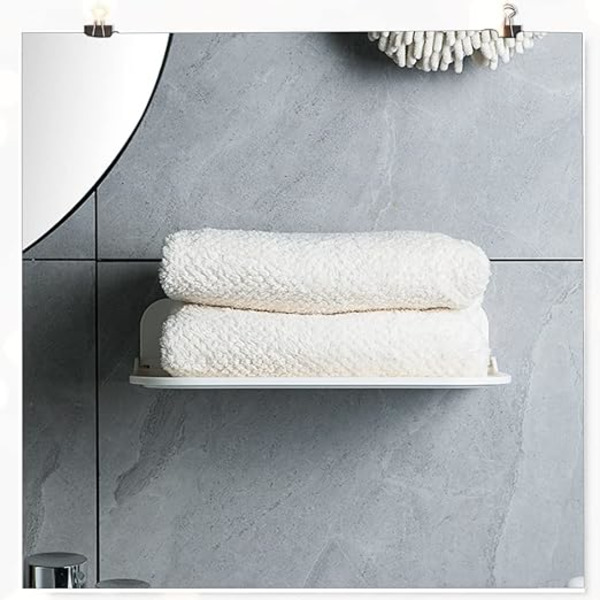 1 stk. badeværelseshylde, 30 × 20 cm, uden boring, foldbar