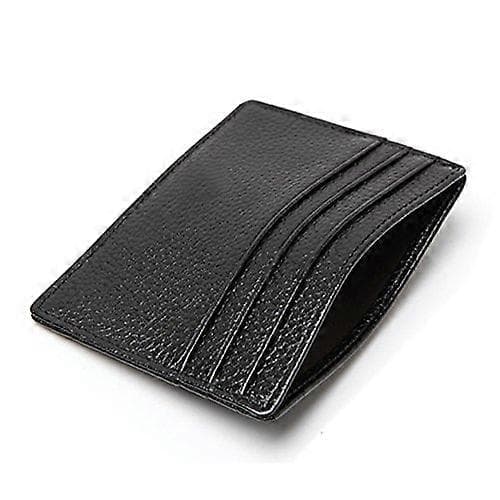 Blocking Genuine Leather Unisex Slim Credit Card Case Card Holder Debit Wallet Case - Black