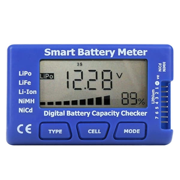 5-i-1 Intelligent Digital Batterimåler Batterikapasitetskontroll med LCD-skjerm