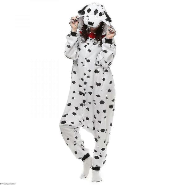 Dalmatiner Kostym Pyjamas Maskerad Unisex Vuxen Jumpsuit Sovplagg CZI S S