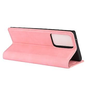 Magnetisk suge læder TPU-etui til Galaxy Note20 Ultra (Pink)