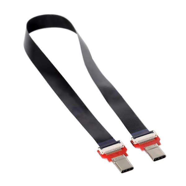 20 cm FPC Platt USB 3.1 Typ-C USB-C Hane till Hane Datakabel för MacBook, Laptop, Telefon & Hårddisk