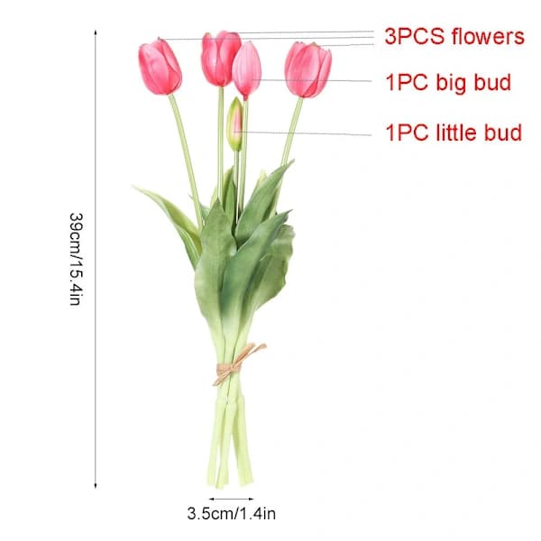 Kunstig tulipanbukett HVIT hvit
