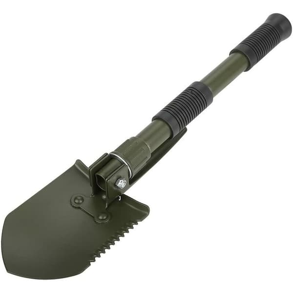 Liten hopfällbar spade, multifunktionell (militärgrön)