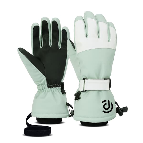 Green Waterproof Ski Gloves Size L - Ten-Finger Touchscreen Warm