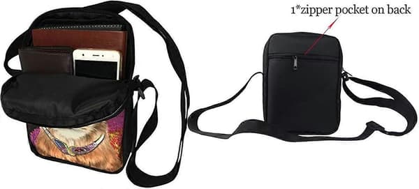 Lille crossbody-taske med dyre- og ansigtsdesign
