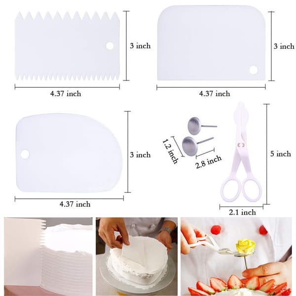 Round Cake Rotating Round Tray Turntable Turntable Turntable Set 6 Pcs Cake Decorating Cake Baking Tools Cake Spatula