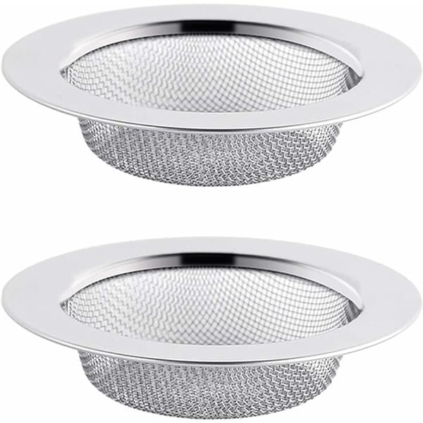 Sæt med 2 stk. si af rustfrit stål til vask, 7,5 cm si til vask, bruser, badekar eller vask